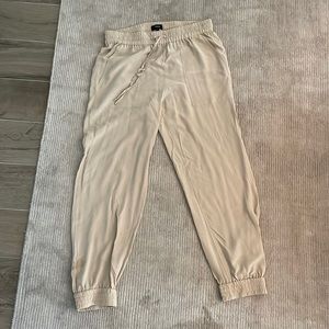 Theory Beige 100% Silk Joggers